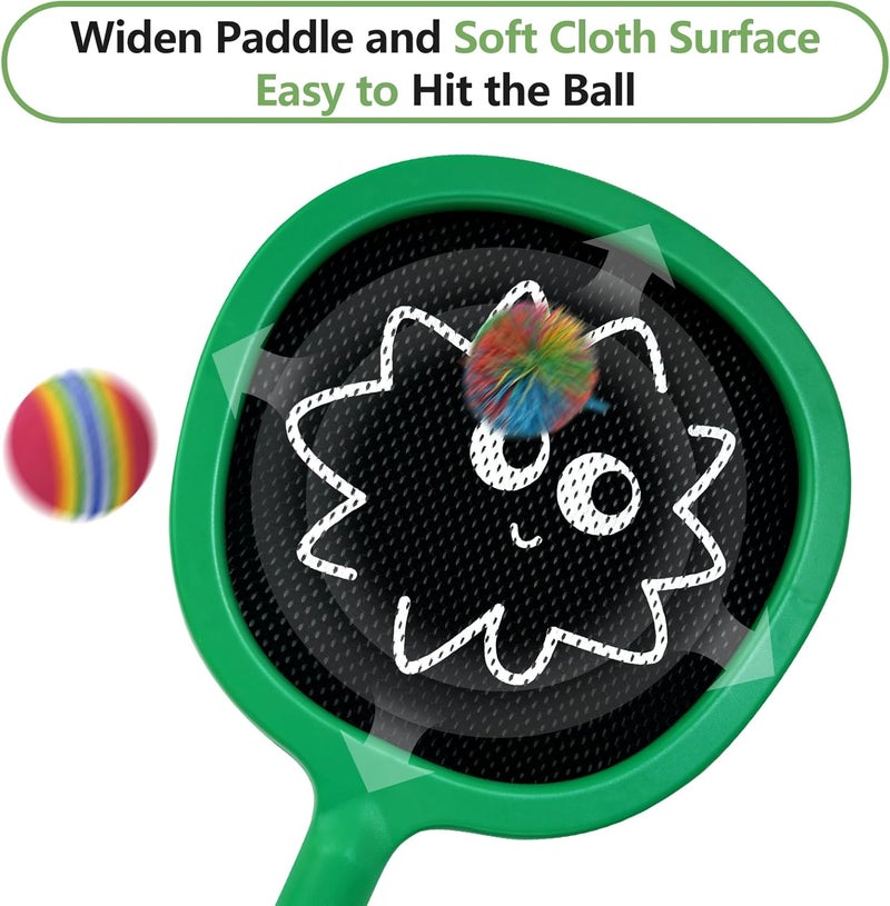 SmartWool Portable Paddles and Bouncy Balls Set for Kids or Adults’ Indoor Outdoor Activities, Sport Game for Beginner or Intermediate, Swing Racket in Beach Pool Backyard Playground Lawn Park or Court - Image 3